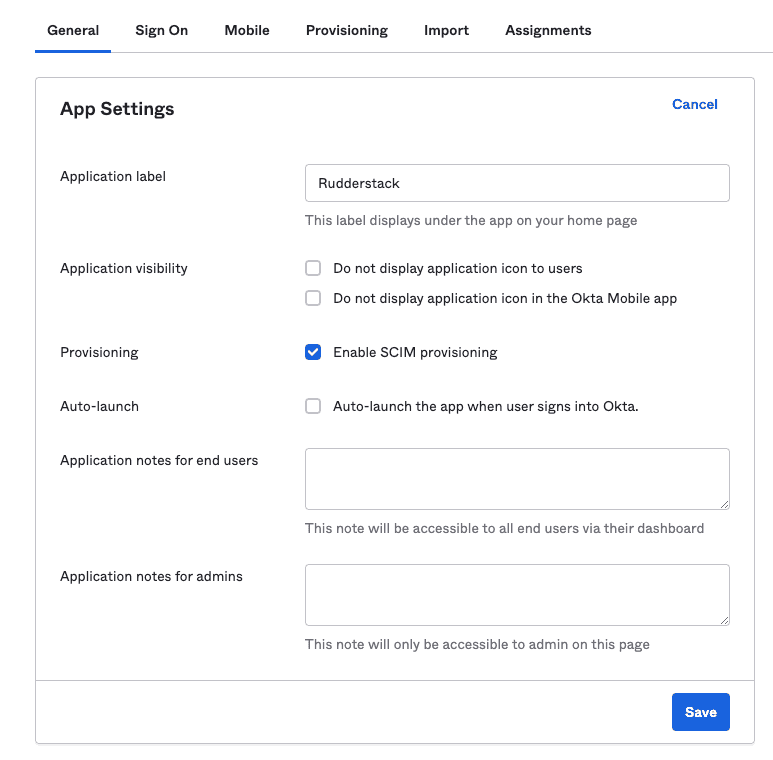 Enable SCIM provisioning