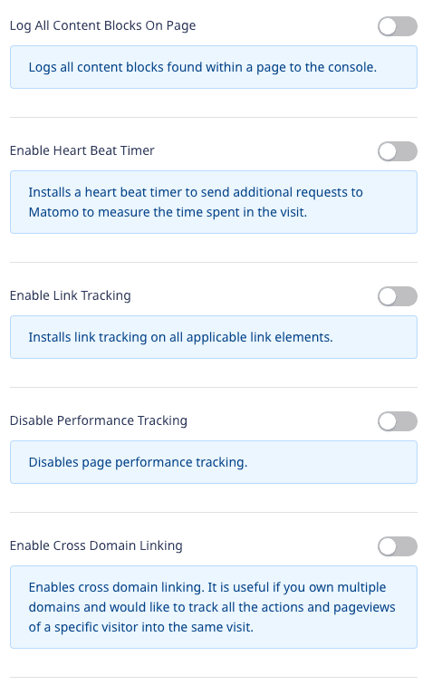 Matomo connection settings