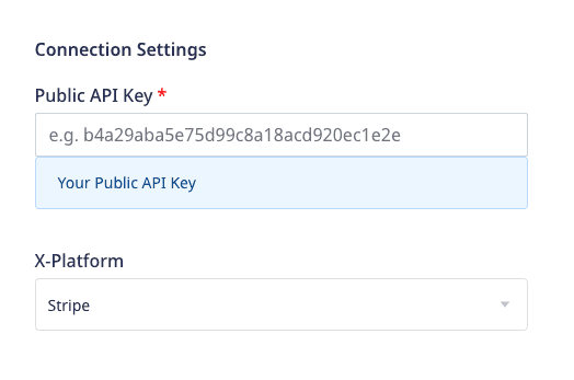 Revenue Cat connection settings