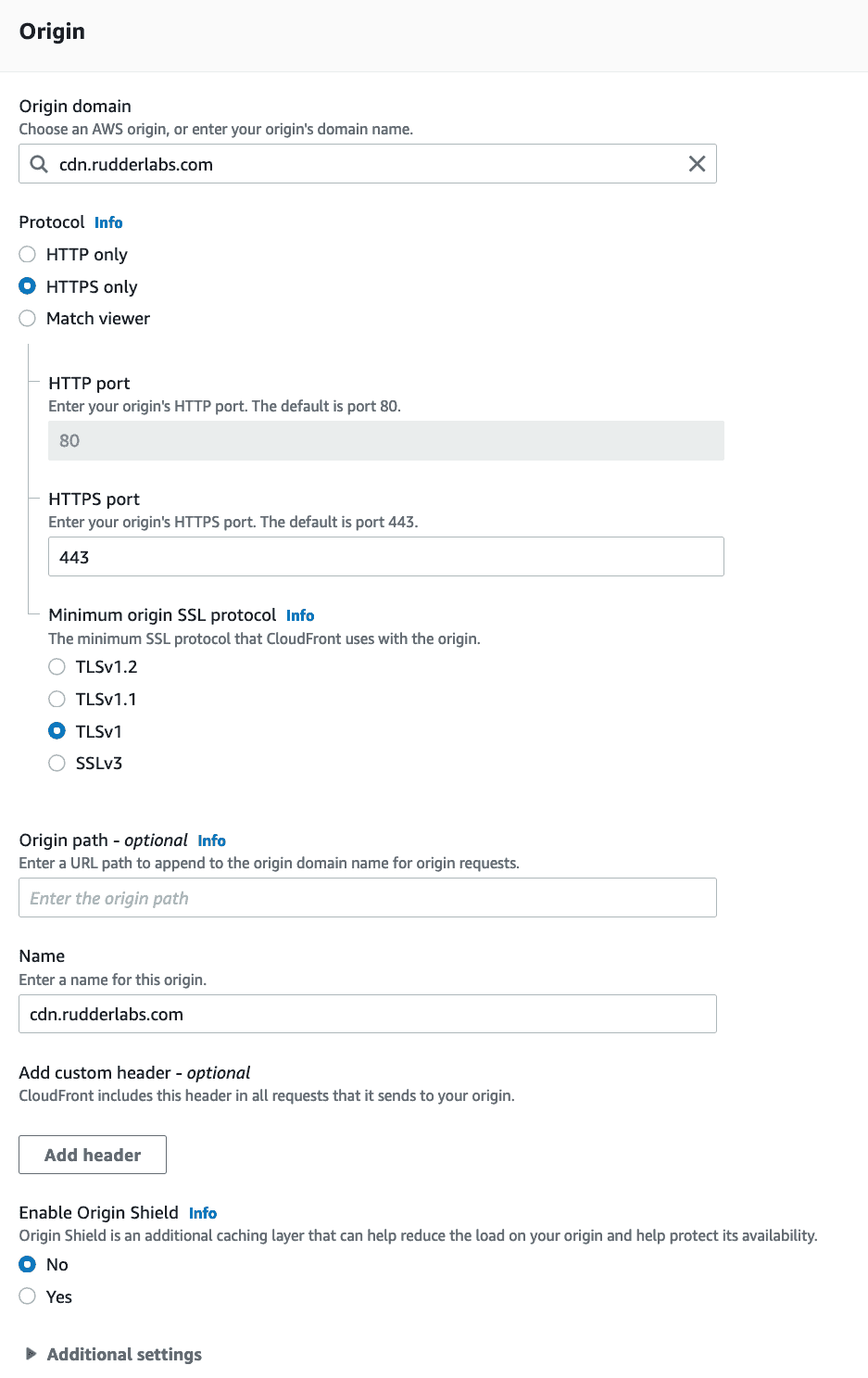 Custom domains distribution settings