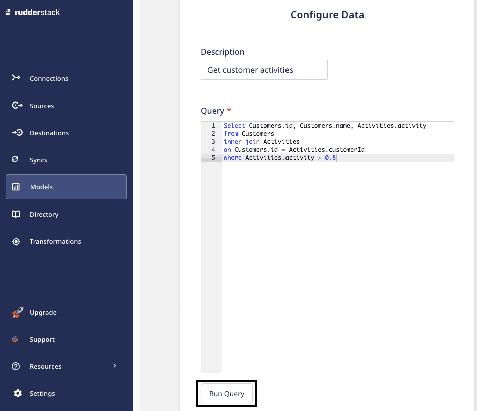 Sample SQL query